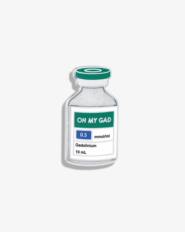 Oh My Gad (MRI Contrast Dye) Lapel Pin sold by V Coterie
