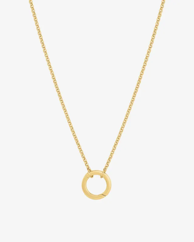 Long Rolo Chain w/ Large Charm Holder sold by V Coterie