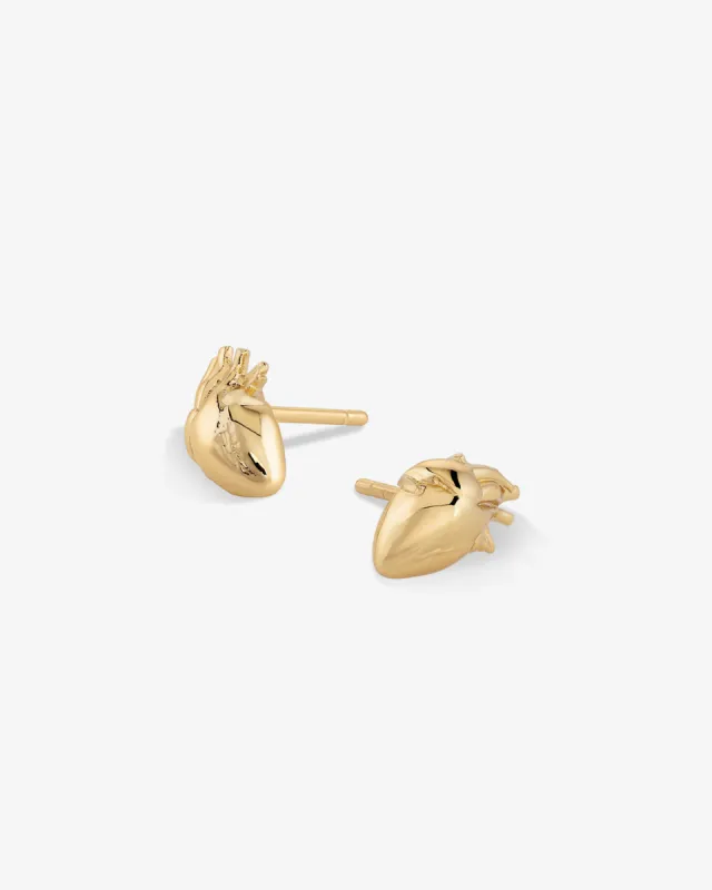 Anatomical Heart Stud Earrings sold by V Coterie