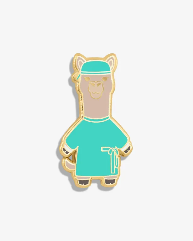 Trauma Llama in Surgical Scrubs Lapel Pin sold by V Coterie