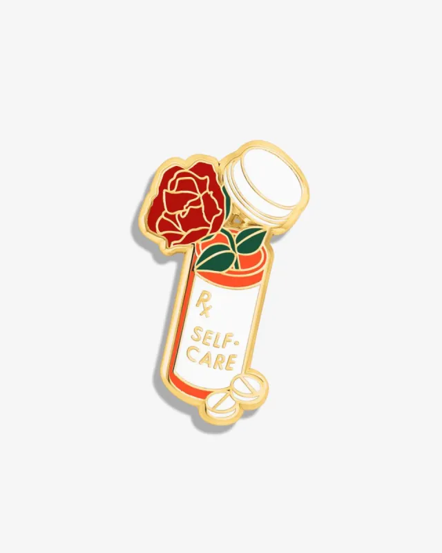 Rx: Self-Care (Rose in Pill Bottle) Lapel Pin sold by V Coterie