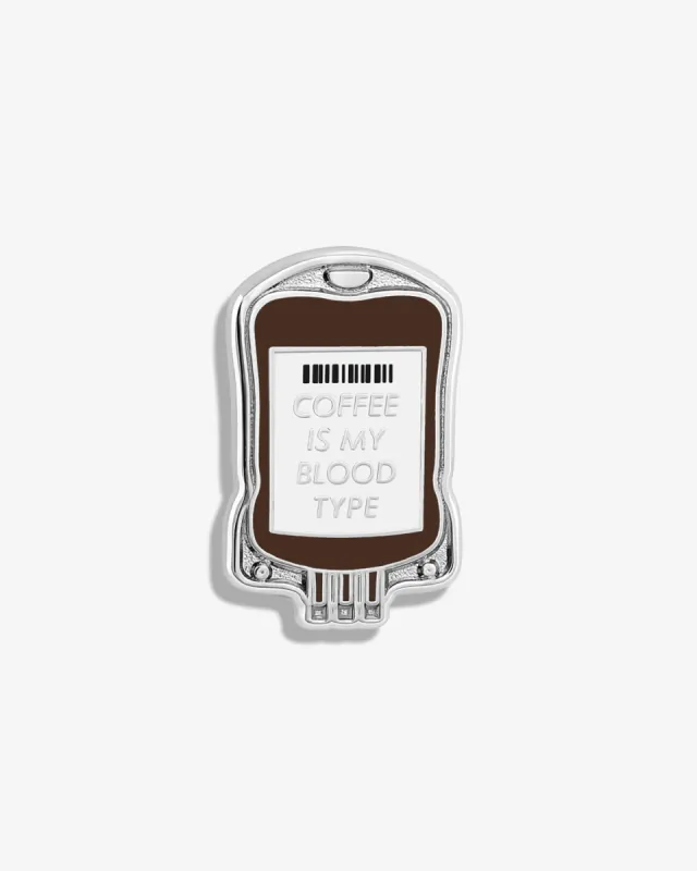 Coffee Is My Blood Type Lapel Pin sold by V Coterie