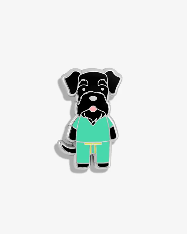 Schnauzer in Scrubs Lapel Pin sold by V Coterie