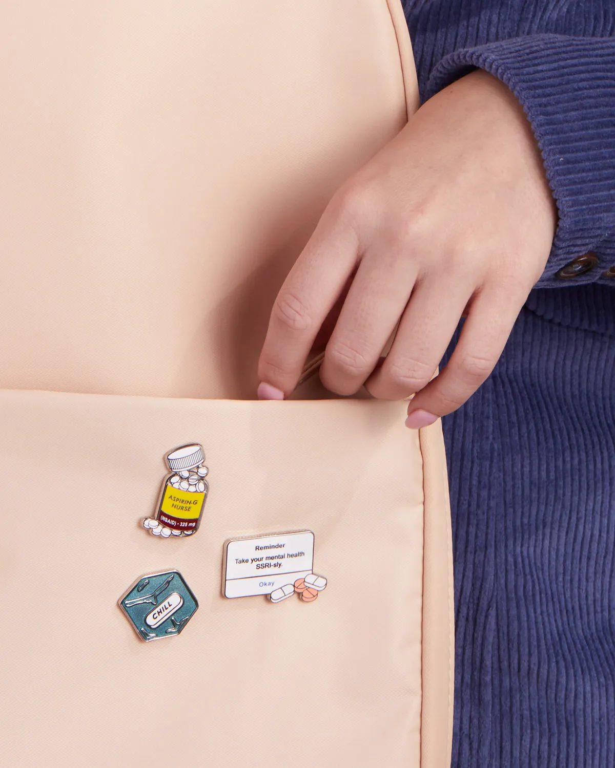 Take Your Mental Health SSRI-sly Lapel Pin sold by V Coterie product image thumbnail 3