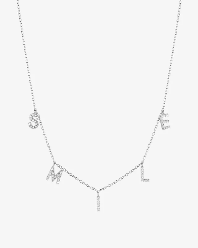 Smile Pavé Necklace sold by V Coterie