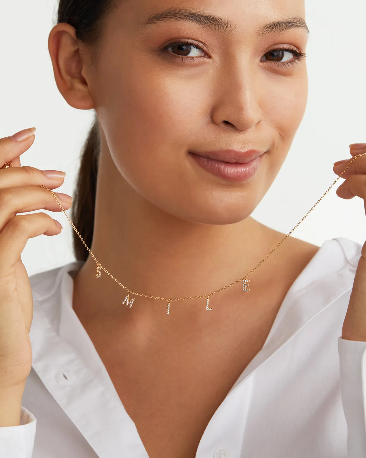 Smile Pavé Necklace sold by V Coterie product image thumbnail 3