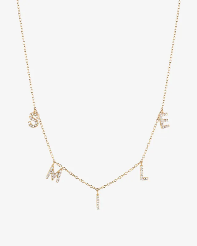 Smile Pavé Necklace sold by V Coterie