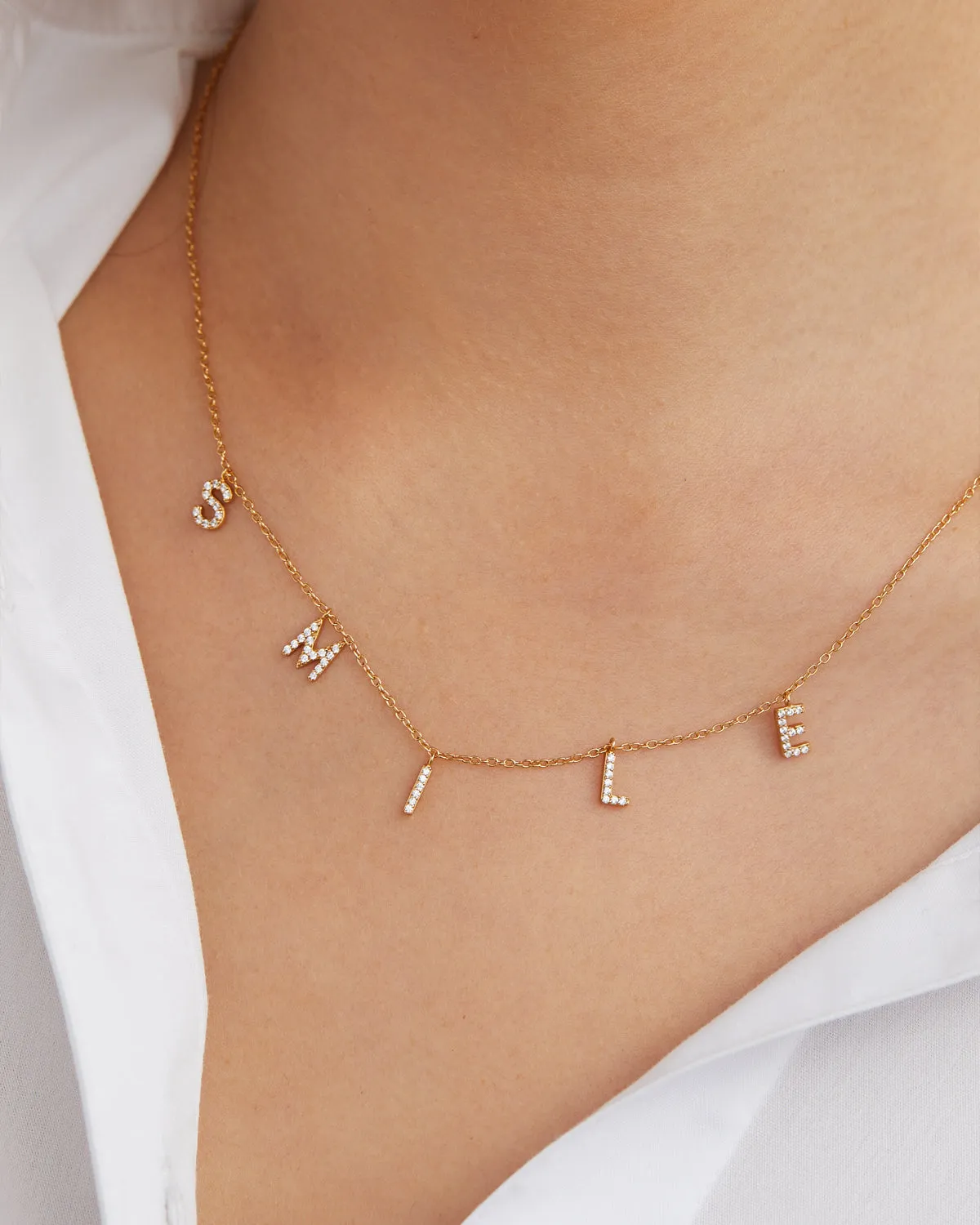 Smile Pavé Necklace sold by V Coterie product image thumbnail 4