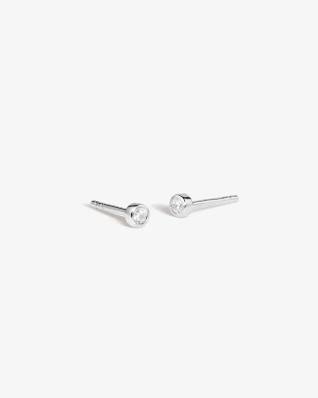 Basic Bezel Stud Earrings sold by V Coterie