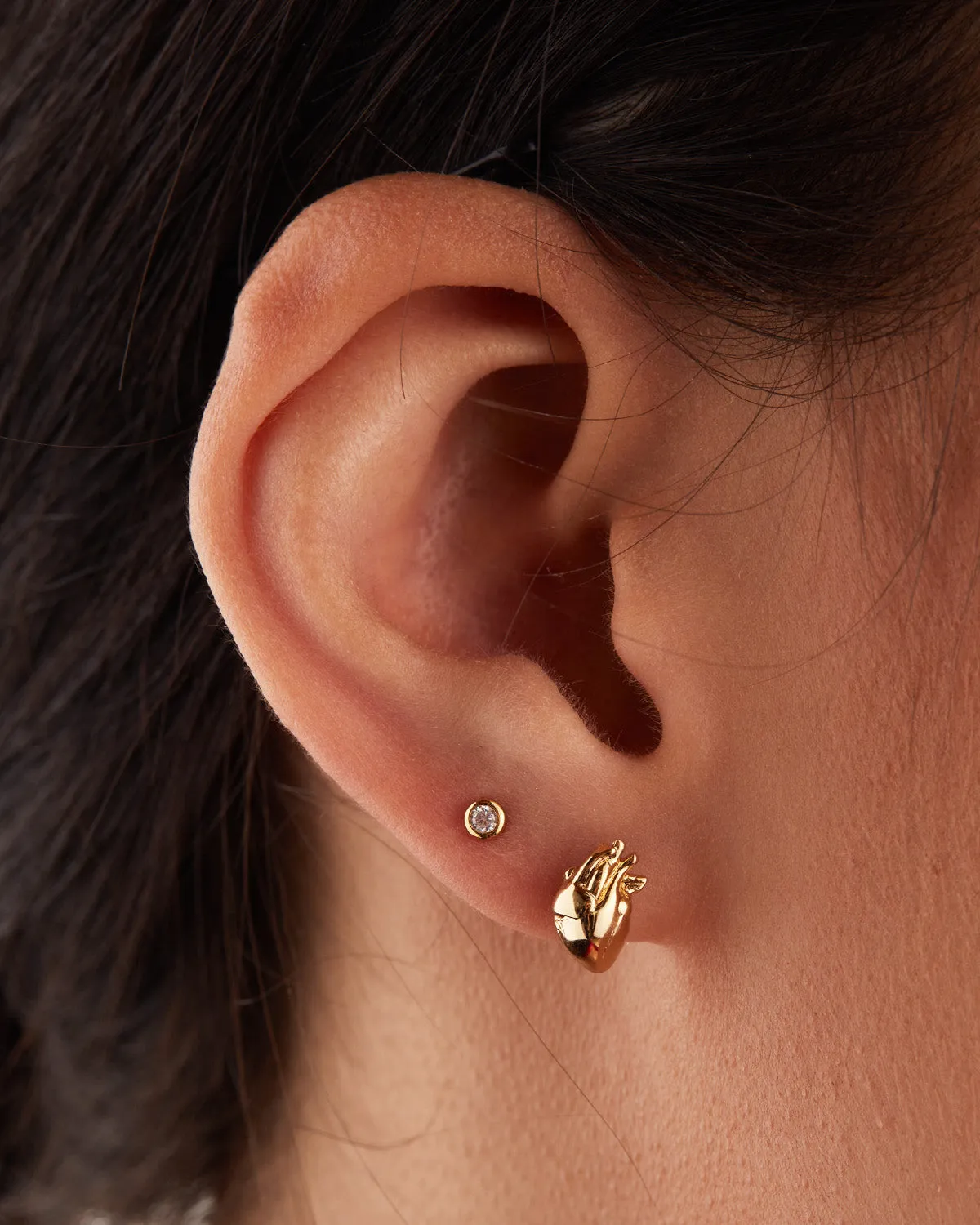 Basic Bezel Stud Earrings sold by V Coterie product image thumbnail 2