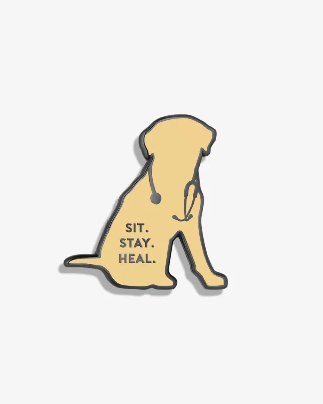 Sit. Stay. Heal. Lapel Pin sold by V Coterie