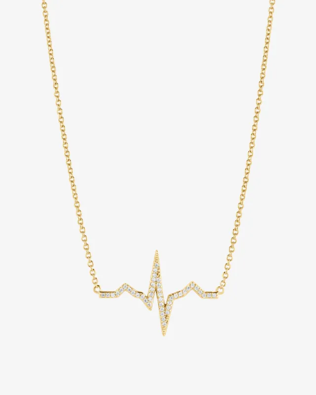 Heartbeat EKG Pavé Necklace sold by V Coterie