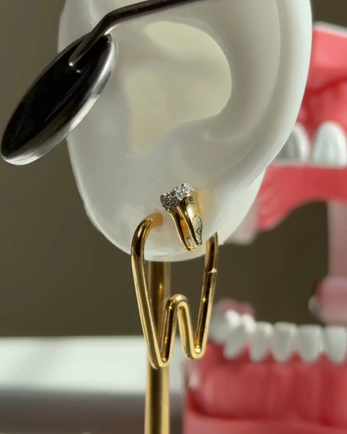 Tooth w/ Cavity Pavé Stud Earrings sold by V Coterie product image thumbnail 4