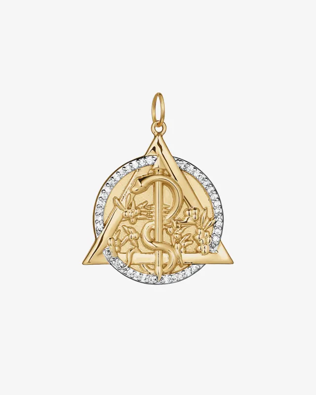 Modern Dental Insignia Pavé Medallion Charm sold by V Coterie