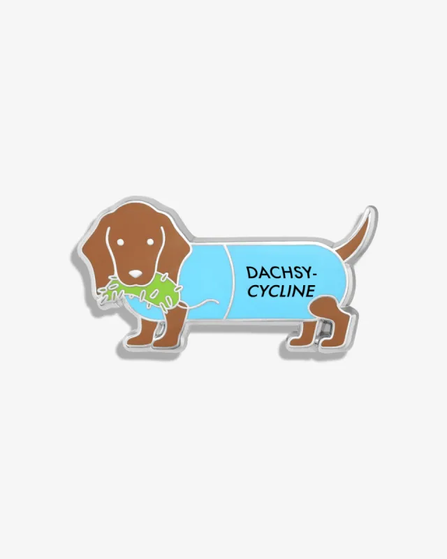 Dachsy-cycline (Doxycycline) Lapel Pin sold by V Coterie