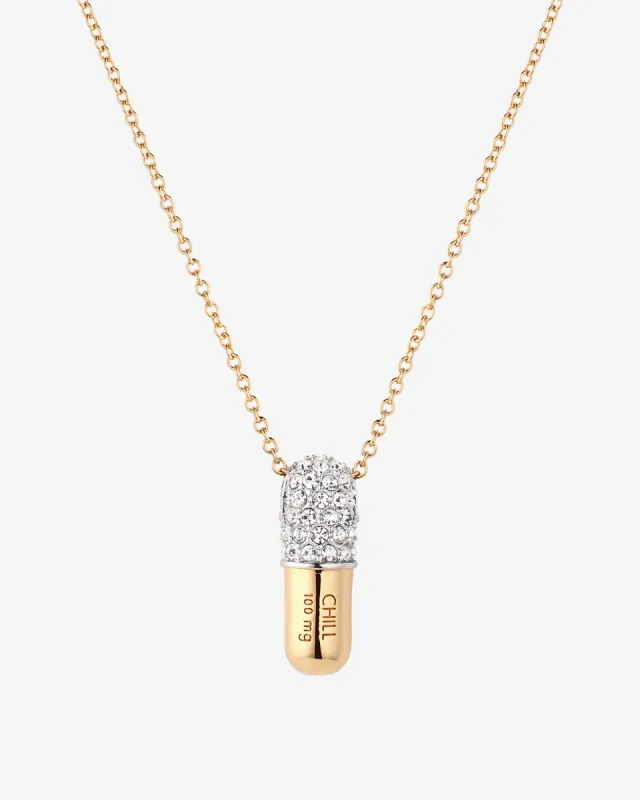 Jumbo Chill Pill Pavé Necklace sold by V Coterie