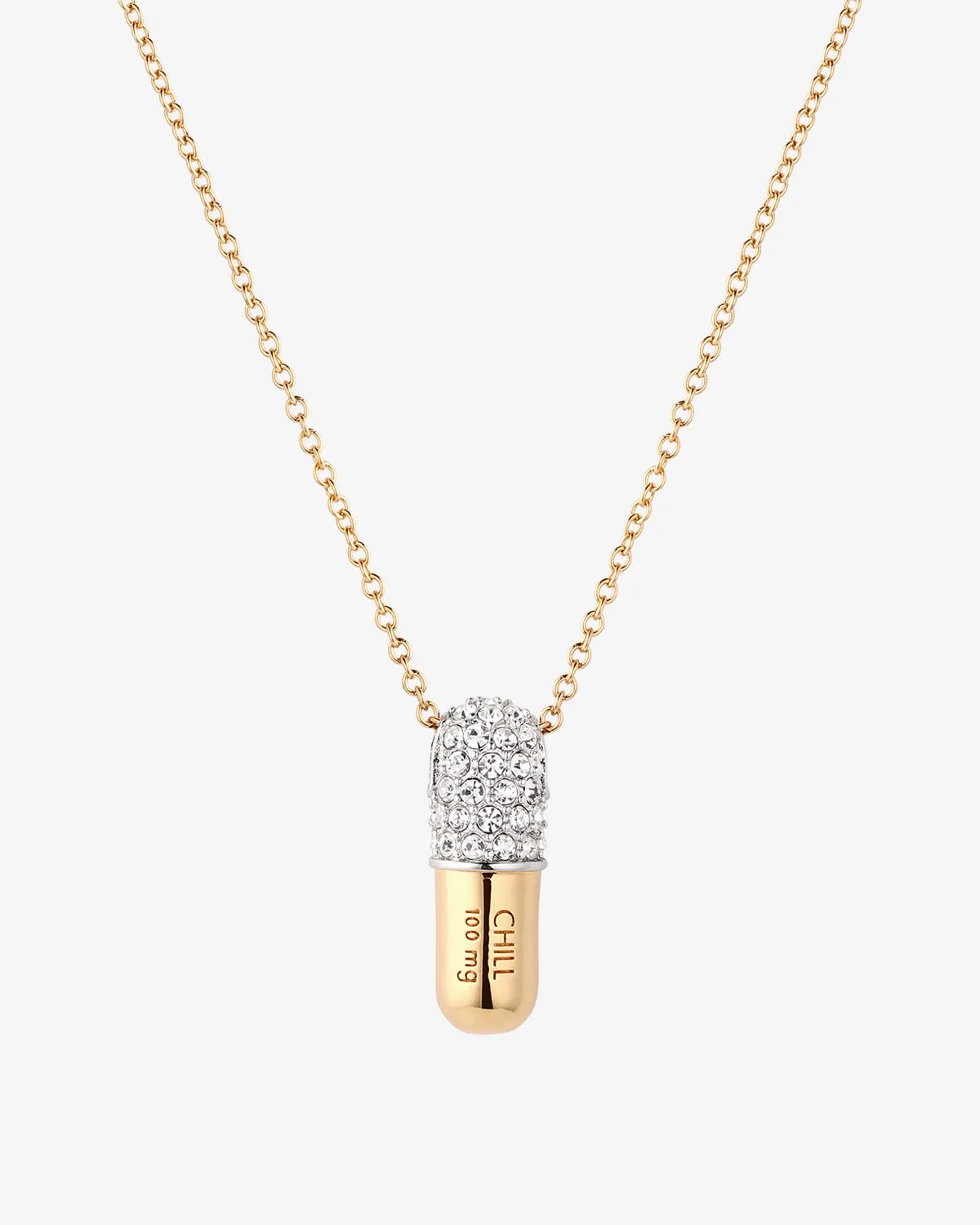 Jumbo Chill Pill Pavé Necklace sold by V Coterie