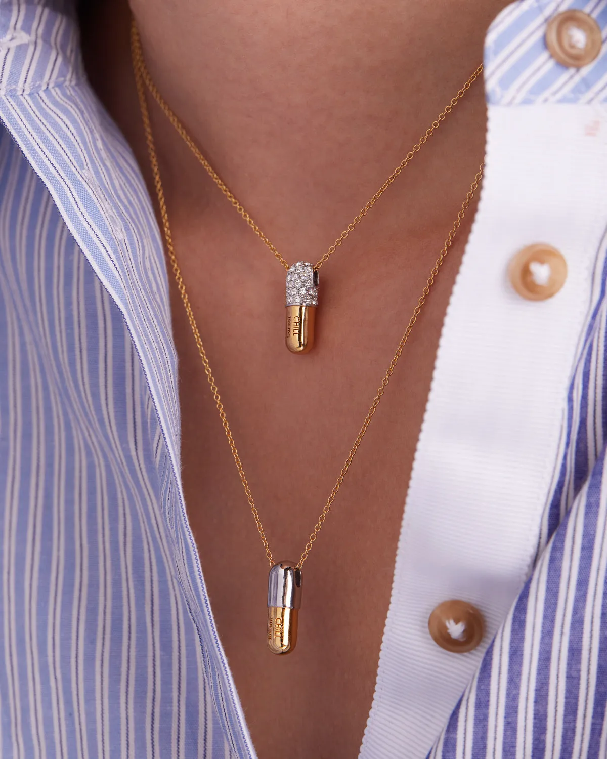 Jumbo Chill Pill Pavé Necklace sold by V Coterie product image thumbnail 2