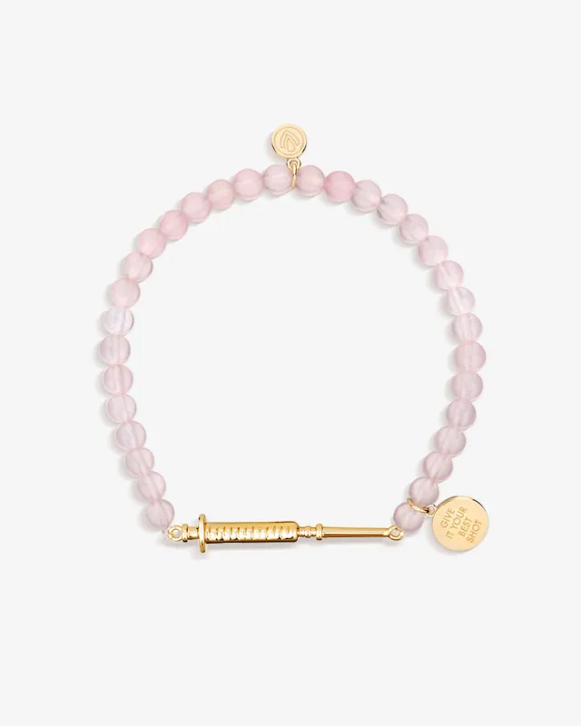 Give It Your Best Shot (Syringe) Bracelet in Rose Quartz sold by V Coterie