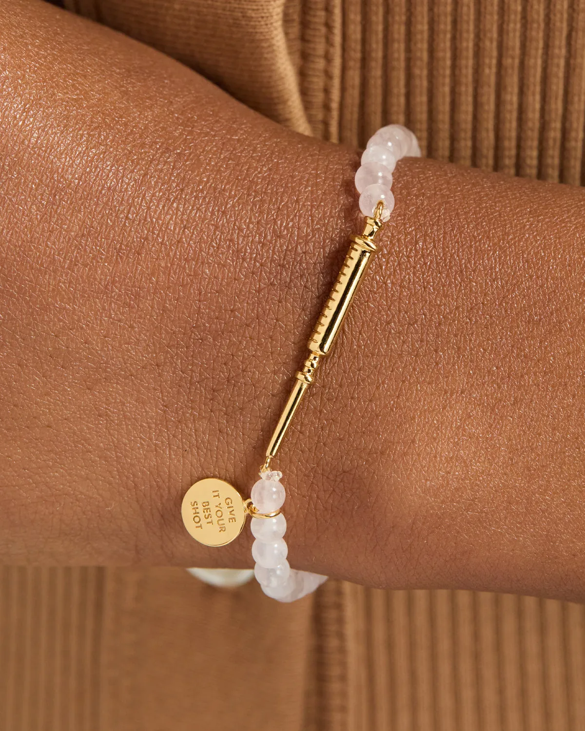 Give It Your Best Shot (Syringe) Bracelet in Rose Quartz sold by V Coterie product image thumbnail 2