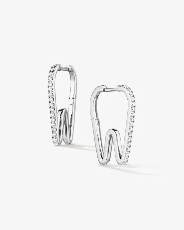 Tooth Pavé Hoops sold by V Coterie