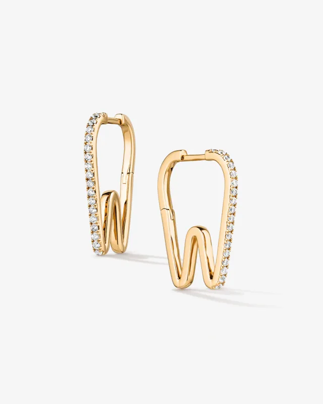 Tooth Pavé Hoops sold by V Coterie