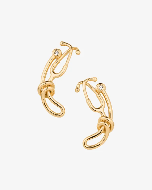 Stethoscope Knot Stud Earrings sold by V Coterie