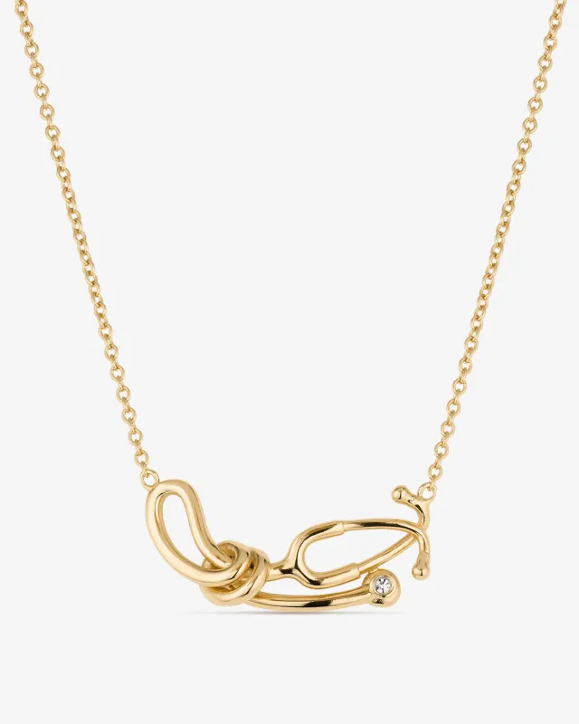 Stethoscope Knot Diamond Necklace sold by V Coterie
