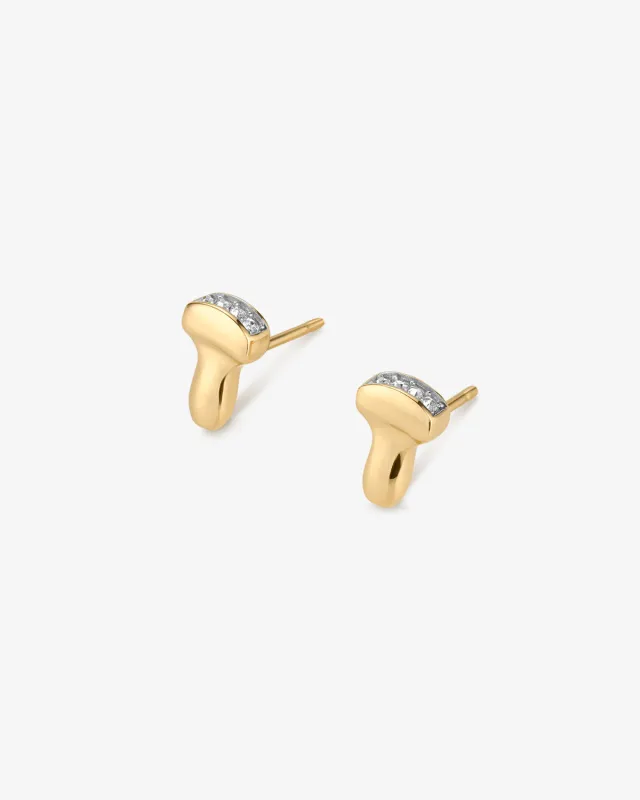Ultrasound Probe Pavé Stud Earrings made by V Coterie