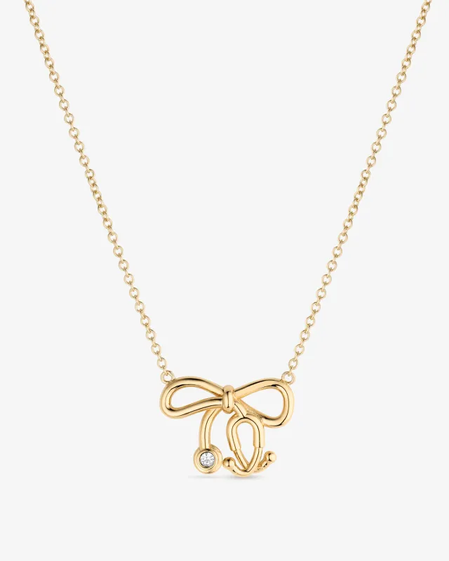 Big Stethoscope Bow Necklace made by V Coterie