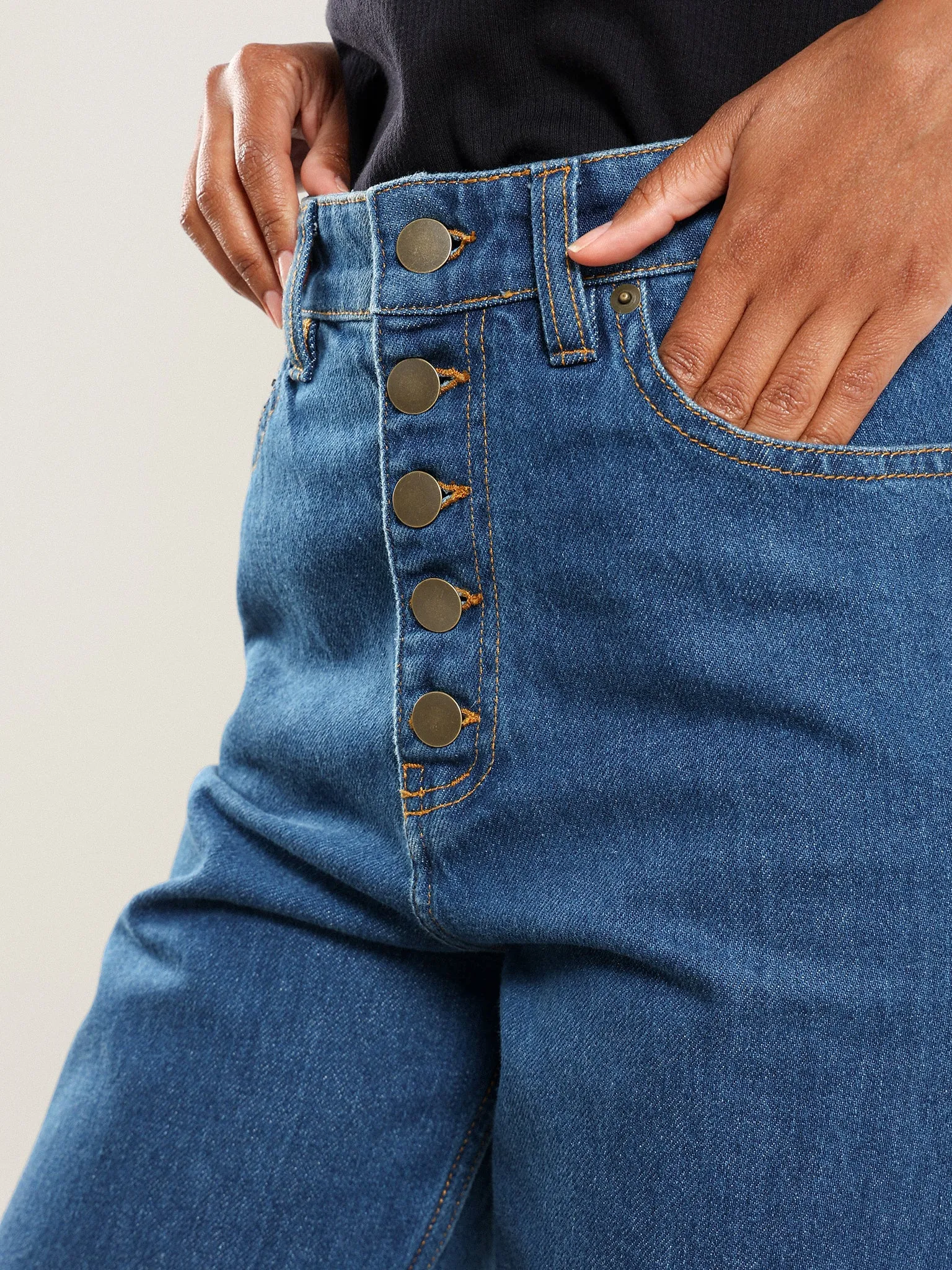 Curved Button Fly Jean sold by Nazeerah product image thumbnail 5