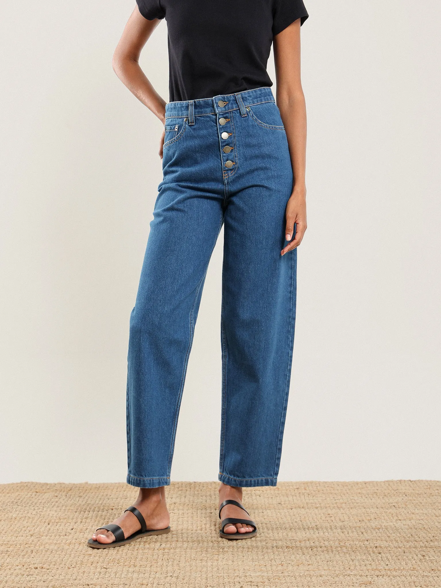 Curved Button Fly Jean sold by Nazeerah product image thumbnail 2