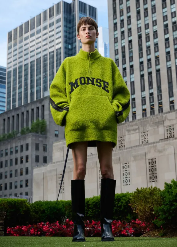 Oversized Half Zip Fleece Sweatshirt sold by Monse