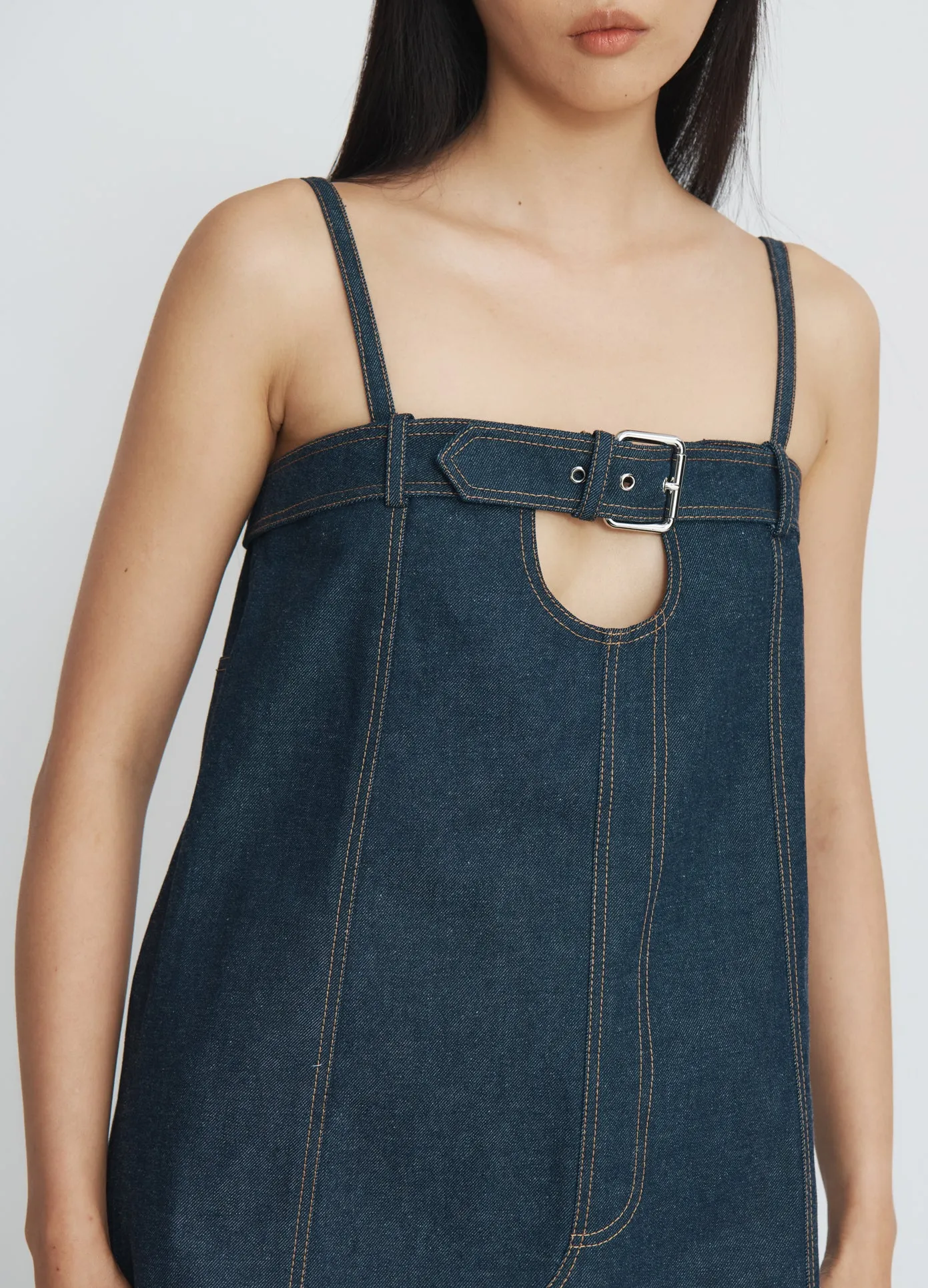 Denim Boxy Dress sold by Monse product image thumbnail 3