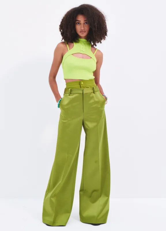 Satin Double Waistband Wide Leg Trousers sold by Monse