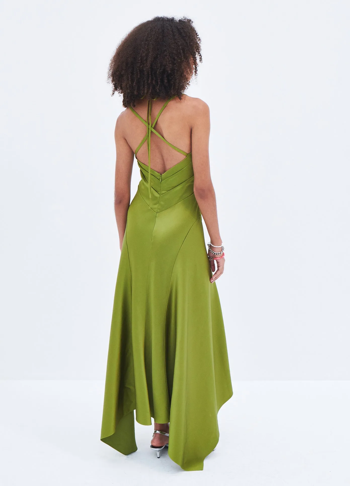 Satin Draped Slip Dress sold by Monse product image thumbnail 3