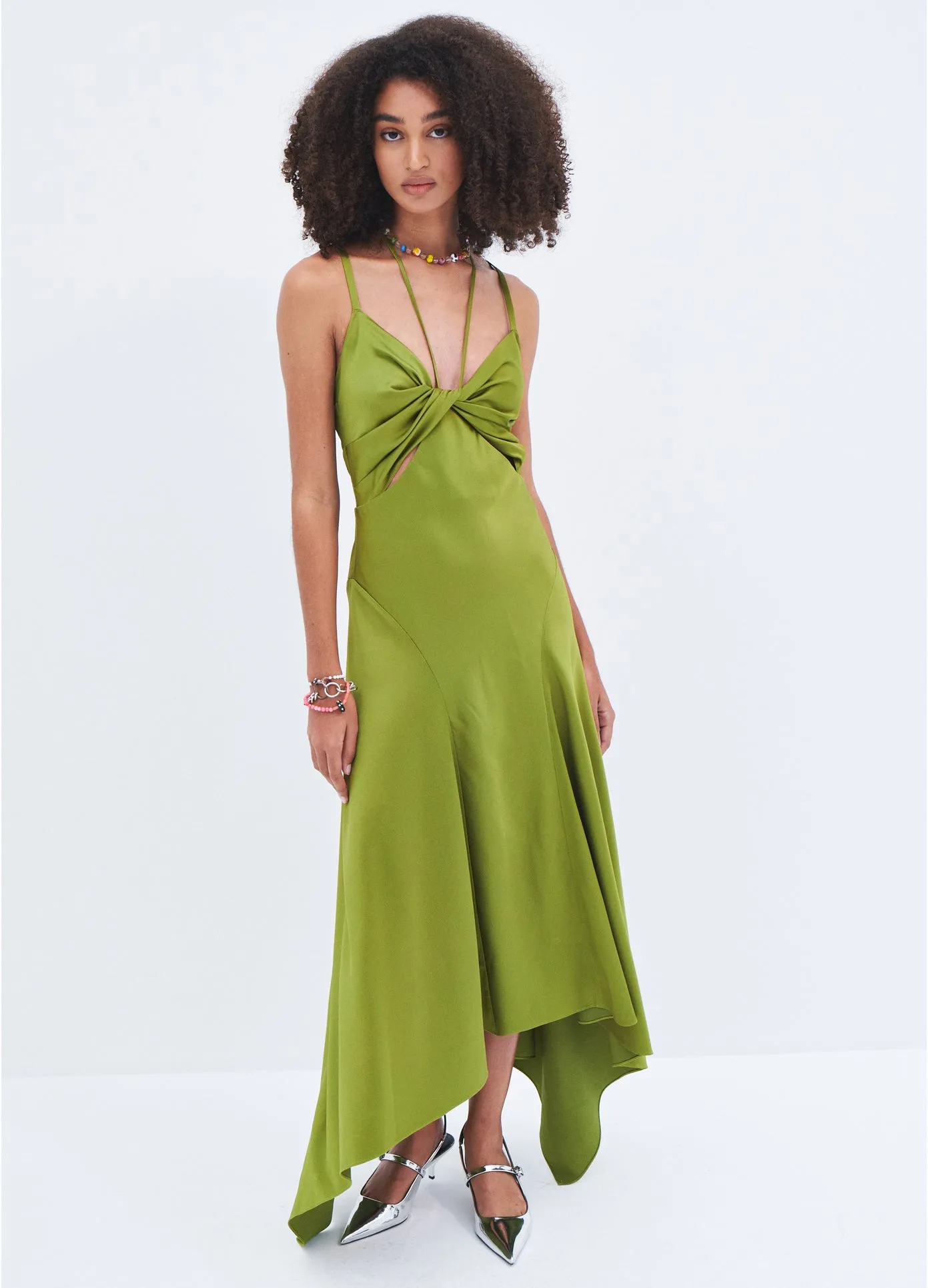 Satin Draped Slip Dress sold by Monse