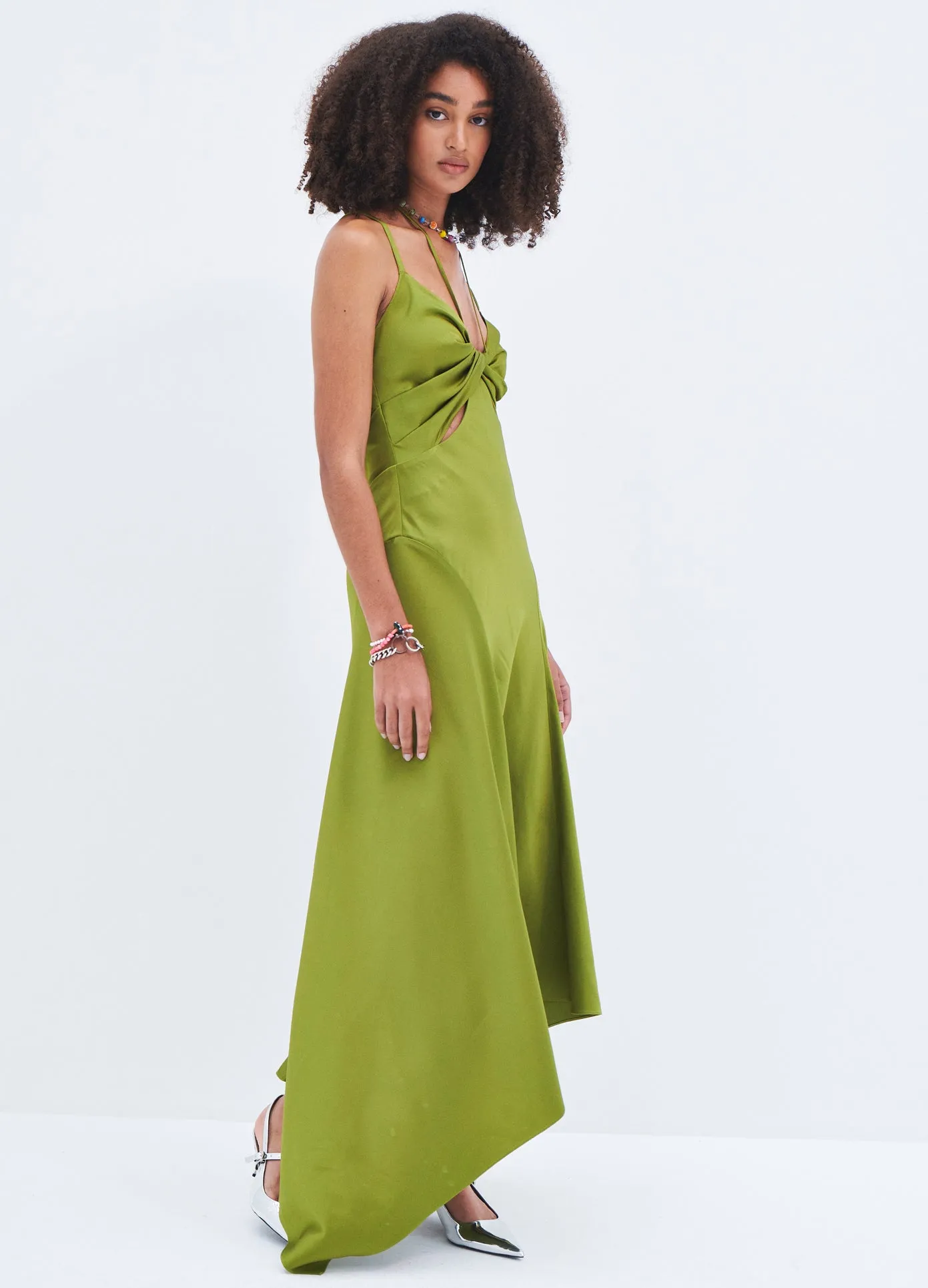 Satin Draped Slip Dress sold by Monse product image thumbnail 2