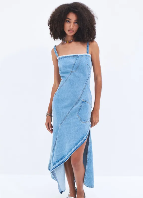 ワンピース Acne Studios Light Blue Denim Asymmetric Dress Acne Studios Light blue denim asymmetric dress from Acne