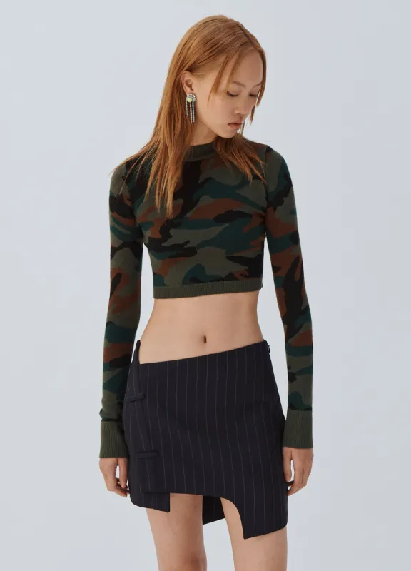 Camo Cropped Sweater sold by Monse
