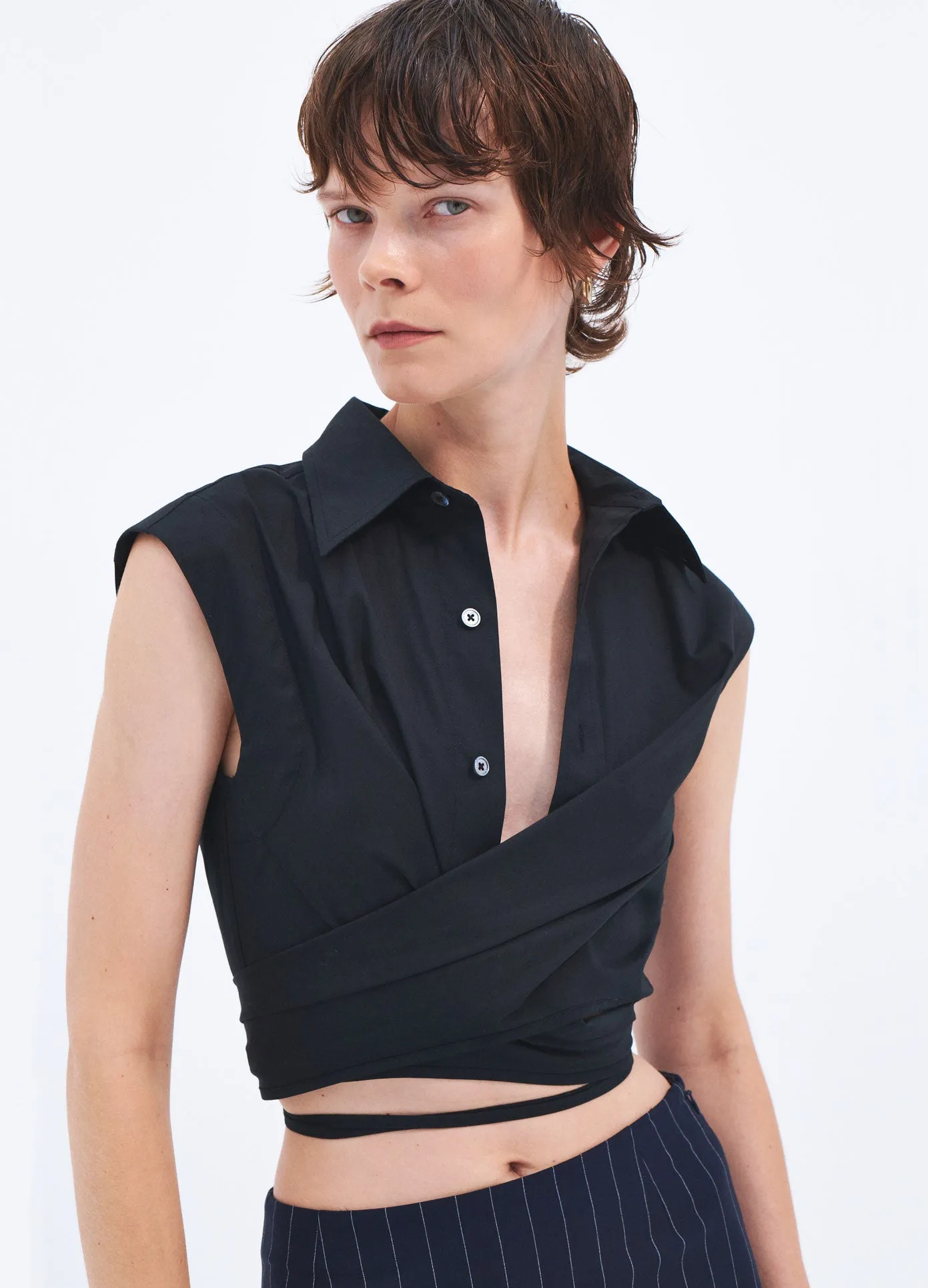 Sleeveless Draped Shirt sold by Monse product image thumbnail 3