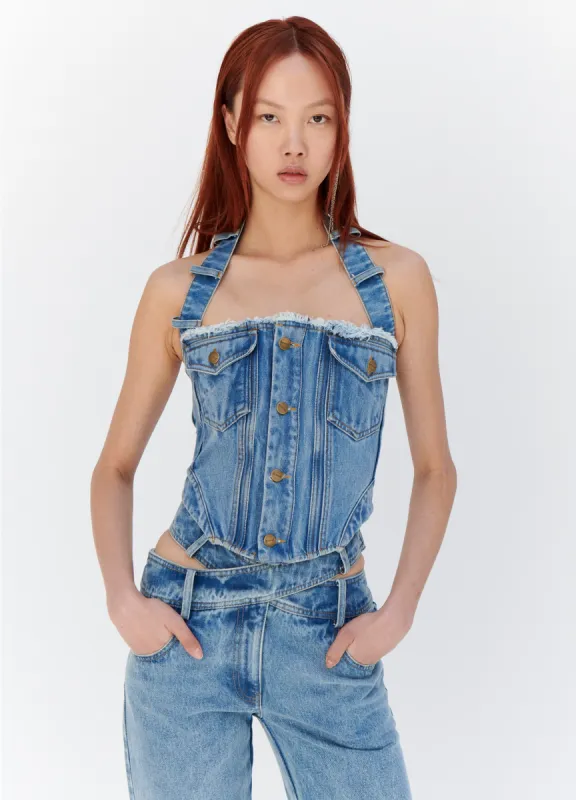 Denim Halter Bustier sold by Monse