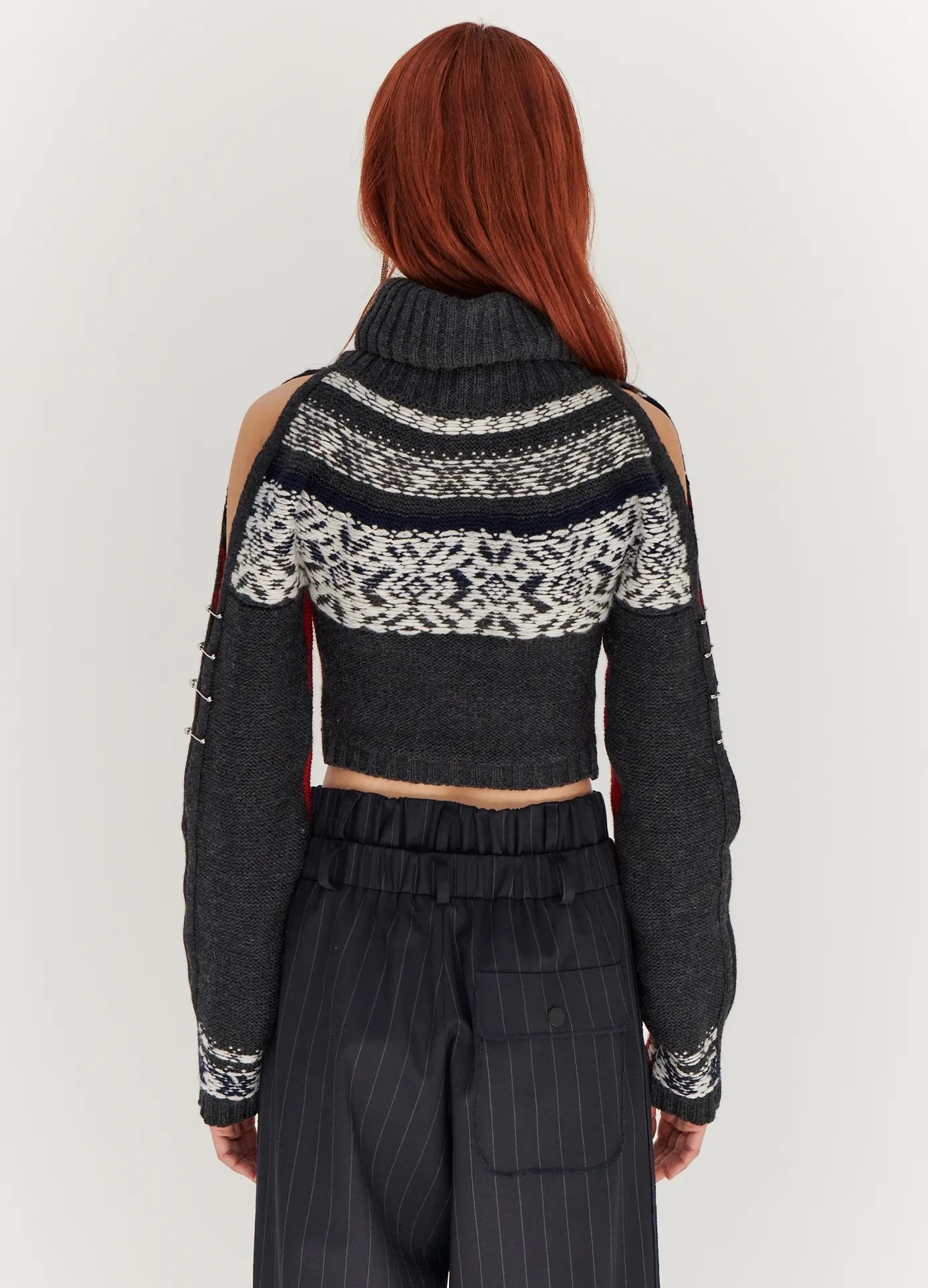 Cropped Fairisle Turtleneck Sweater sold by Monse product image thumbnail 3
