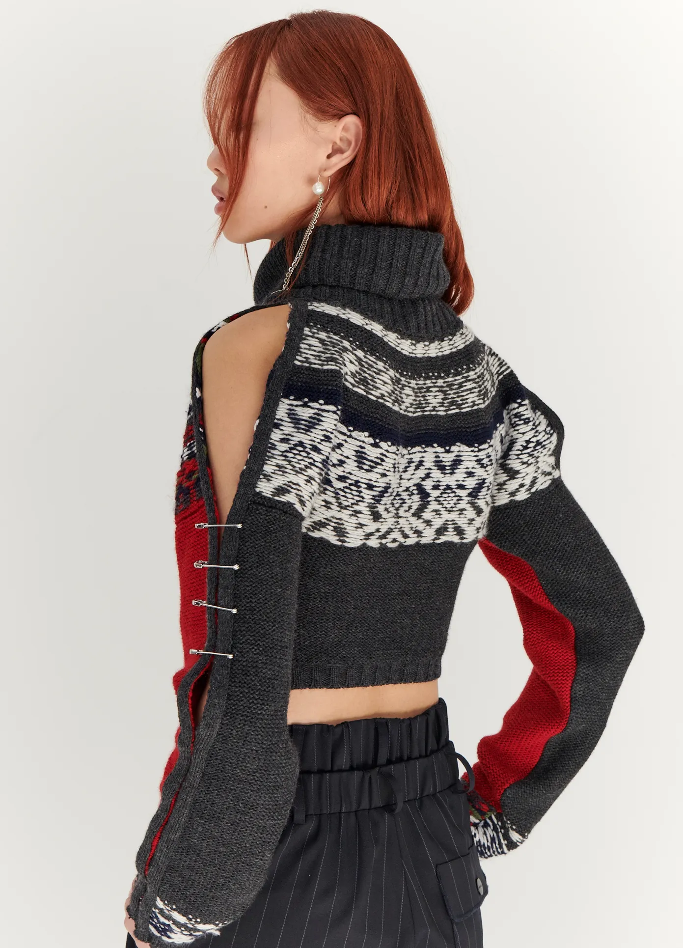 Cropped Fairisle Turtleneck Sweater sold by Monse product image thumbnail 2