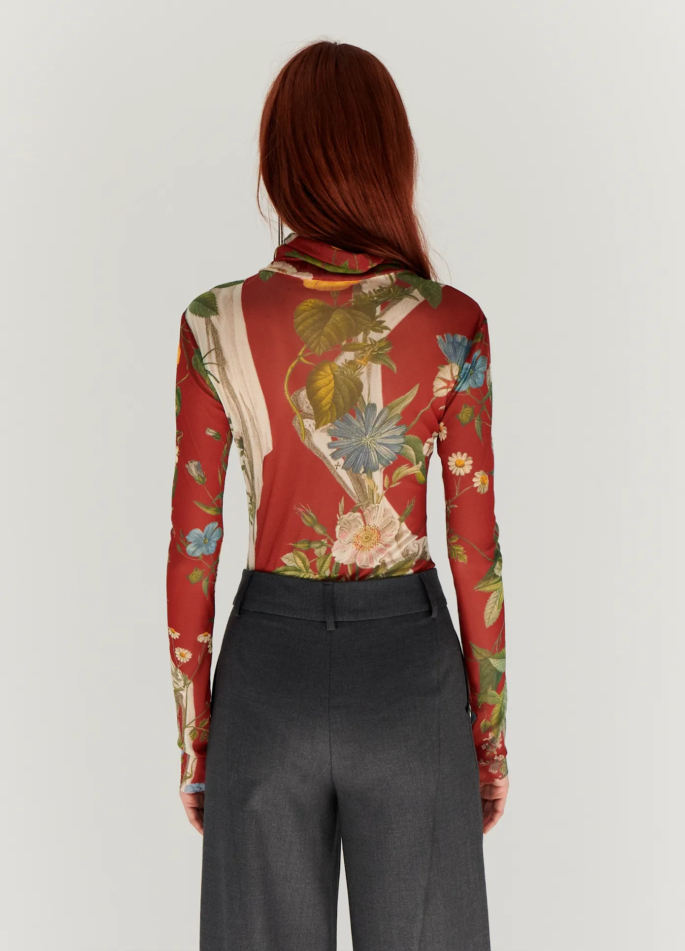 Floral Skeleton Print Mesh Turtleneck sold by Monse product image thumbnail 4