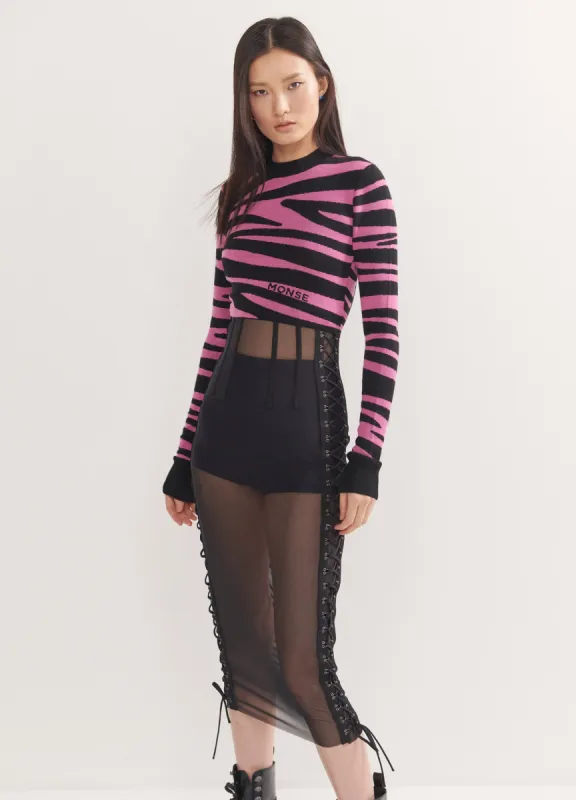 Zebra Cropped Sweater sold by Monse