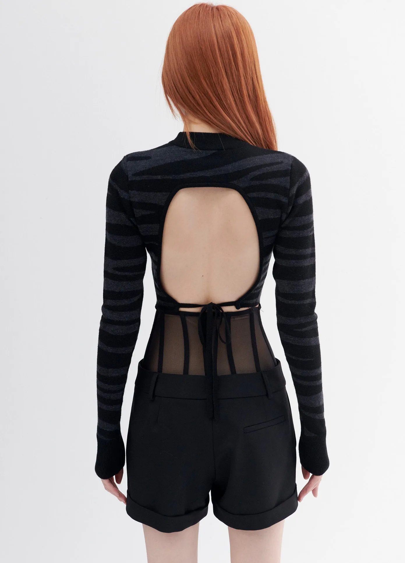 Zebra Cropped Sweater sold by Monse product image thumbnail 3