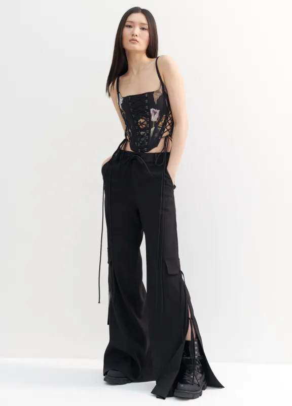 Print Laced Bustier sold by Monse