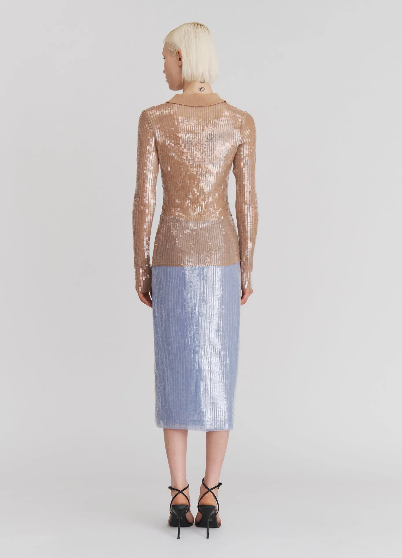 Sheer Sequin Pencil Skirt sold by Monse product image thumbnail 4