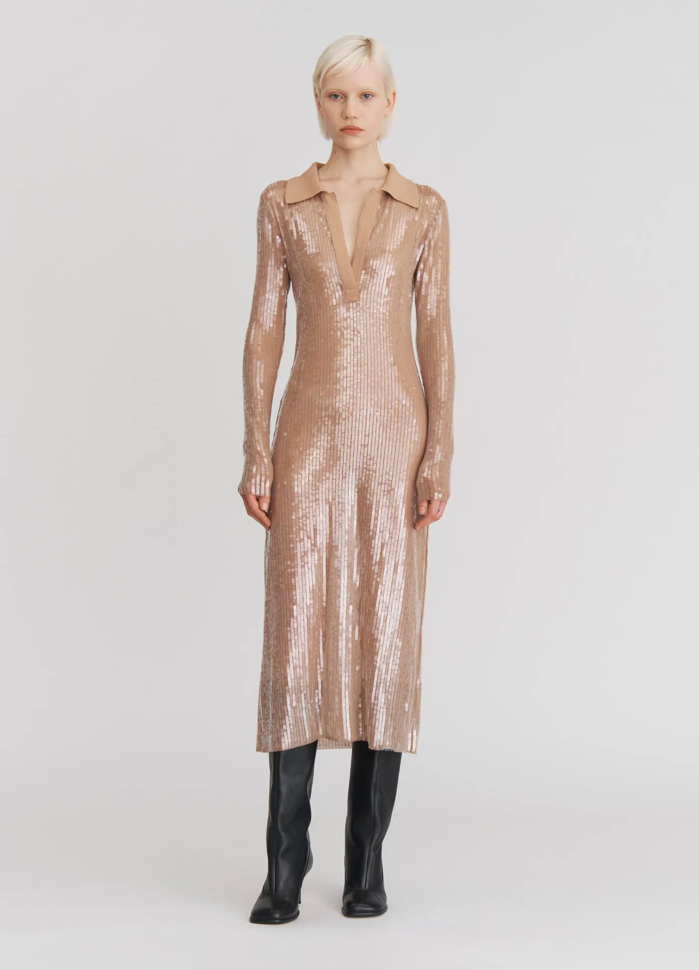 Sequin Mesh Midi Dress sold by Monse